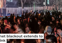 Protesters have filled the streets in Iranian cities, but the regime’s internet shutdown means little news gets in or out of the country. MAHSA/Middle East Images/AFP via Getty Images